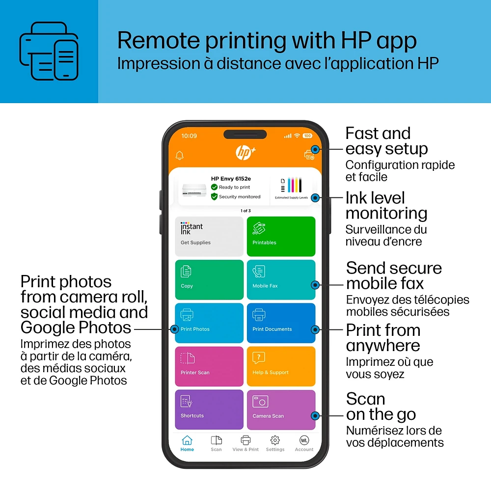 HP ENVY 6152e All in One Printer with 3M free Instant Ink, G-HP HP-6152E AIO