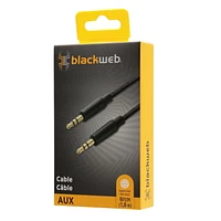Câble auxiliaire de 1,8 m (6 pi) blackweb (Noir) Câble tressé résistant
