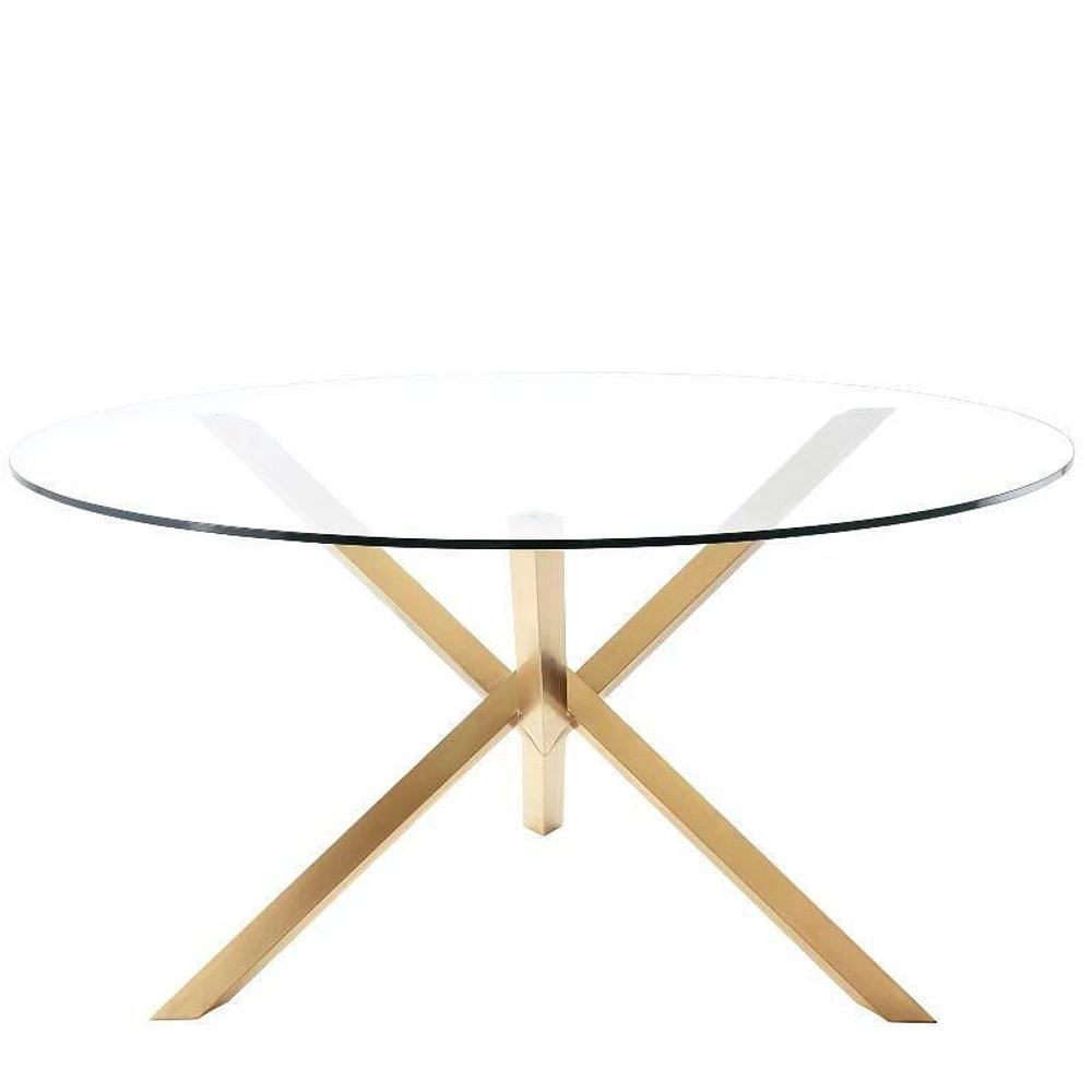 Table de salle à manger Circle avec plateau en verre