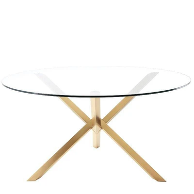 Table de salle à manger Circle avec plateau en verre