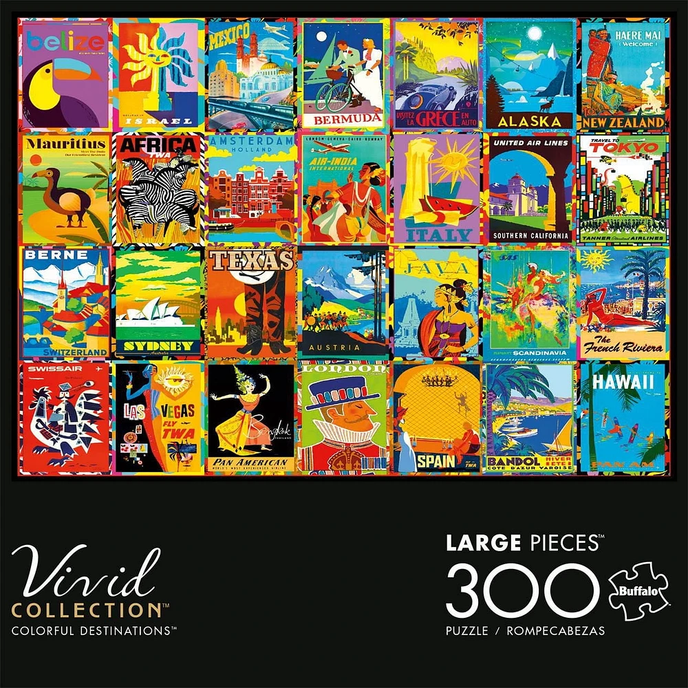 Buffalo Games - Le puzzle Vivid Collection - Colorful Destinations - en 300 pièces