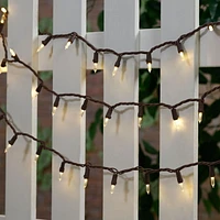 Guirlande lumineuse d’extérieur à LED blanc chaud Mainstays, 100 ampoules, avec câble marron Guirlande de lumières