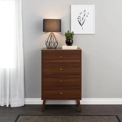 Prepac Commode Milo à 4 tiroirs, cerisier