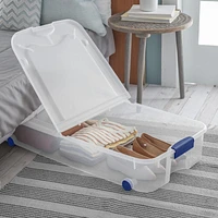 Sterilite Ultra™ 62 L Stadium Blue Wheeled Underbed Storage Box, 62 L