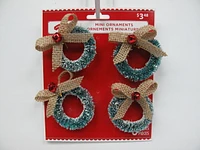 Couronne enneigée Holiday Time en paq. de 4