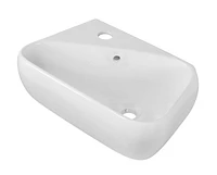 17.5-in. W Wall Mount White Bathroom Vessel Sink Set For 1 Hole Left Faucet AI-26270