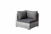 Velago Ensemble Sectionnel Complet en Osier Toutes Saisons Fresco, 8 Pièces, Gris Clair