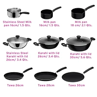Maharaja Non-Stick Karahi with lid 26cm/ 3.4 QTS., 26cm / 10.25"