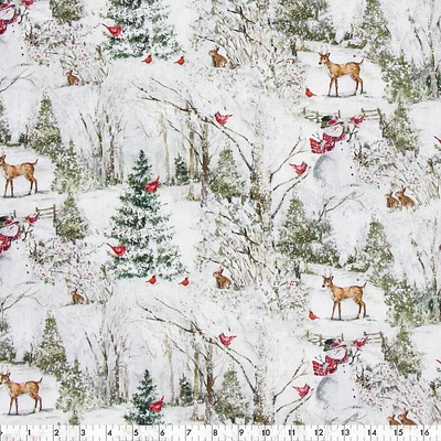Fabric Creations Tissu de coton au mètre Cardinal de Noël du Pays des merveilles 114 cm (45")