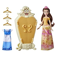 Disney Princesses Belle et son armoire, poupée mannequin avec accessoires, jouets La Belle et la Bête pour enfants, à partir de 3 ans