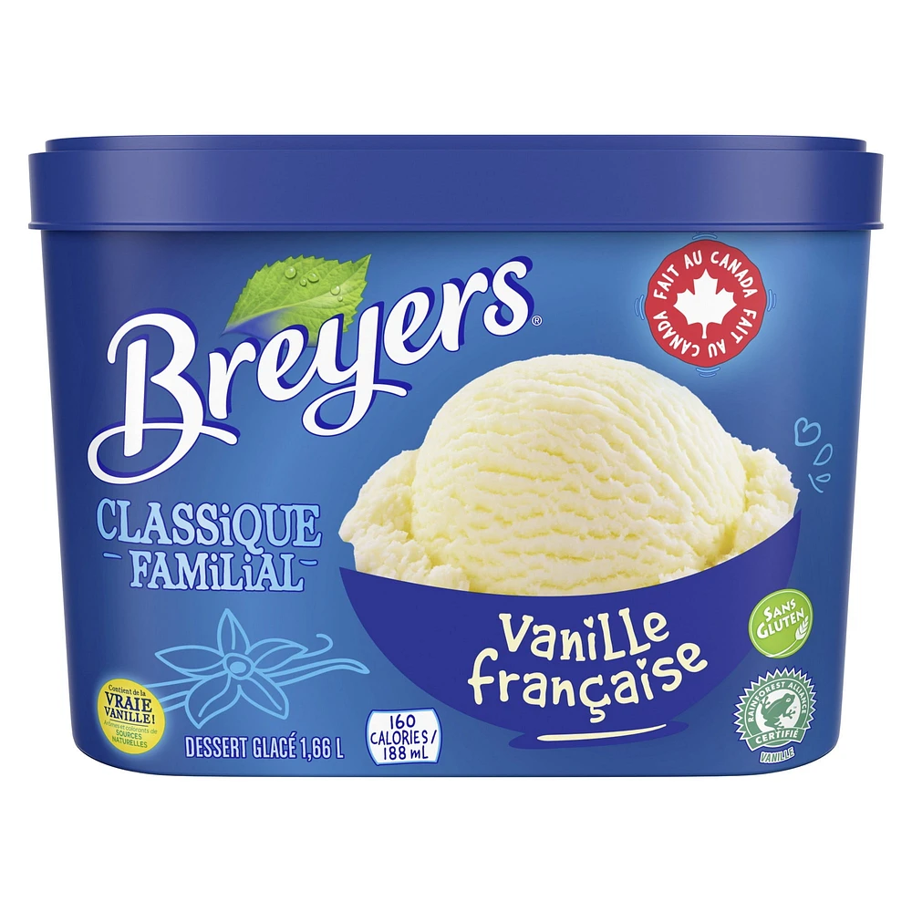 Breyers Family Classic French Vanilla Frozen Dessert, 1.66 L Frozen Dessert