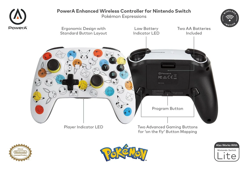 Enhanced Wireless Controller for Nintendo Switch - Pokémon Expressions, Nintendo Switch