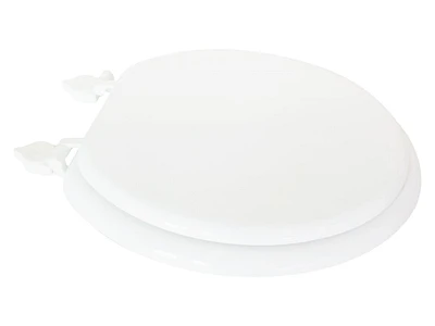 Mainstays Round Wood Toilet Seat, White, Easy off hinge, RD WOOD SEAT, WH, EC