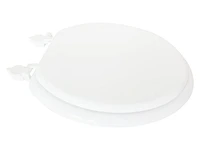 Mainstays Round Wood Toilet Seat, White, Easy off hinge, RD WOOD SEAT, WH, EC