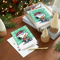 Hallmark Peanuts French-Language Boxed Christmas Cards, Snoopy and Woodstock Hug (Pack of 20 Cards with Envelopes)