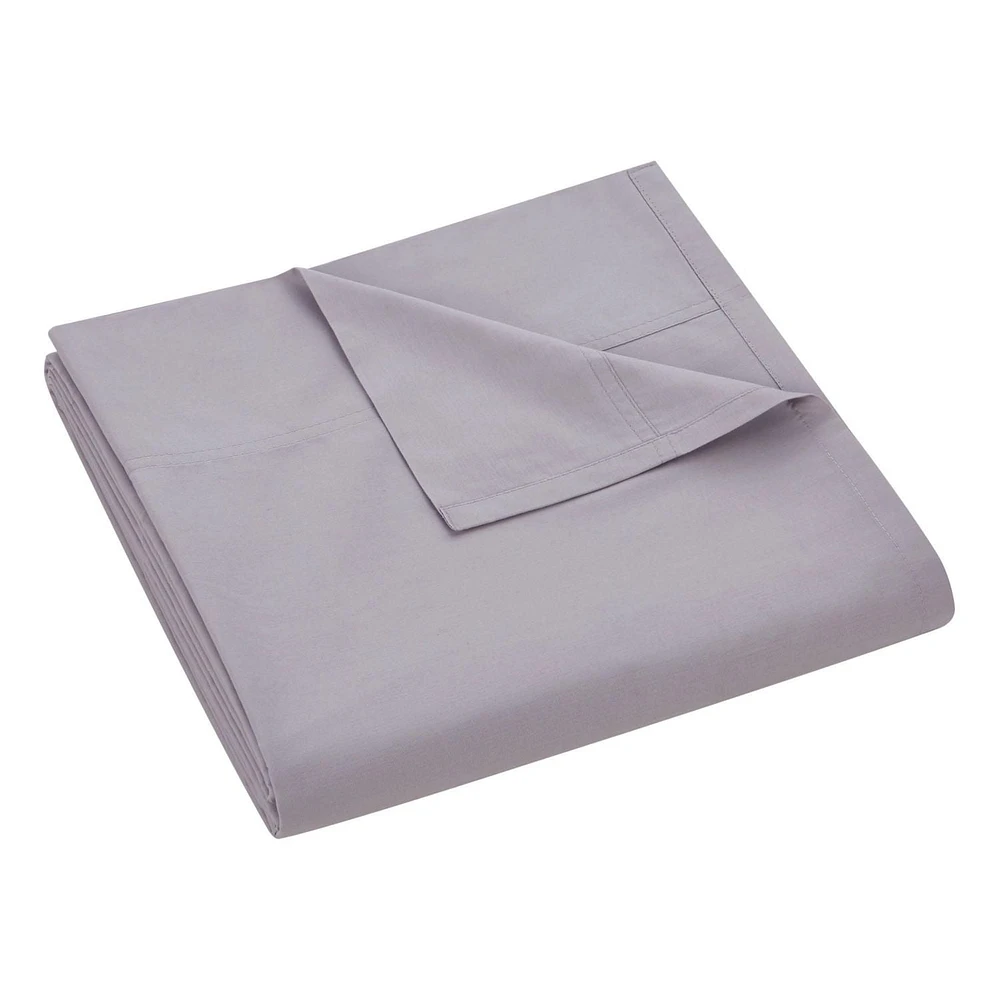 hometrends 300 TC Brushed Percale Flat Sheet, Size: Twin - King