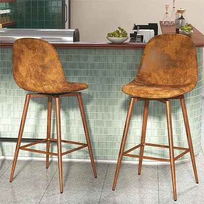 Ensemble de 2 tabourets de bar pivotants contemporains Homy Casa - Tabourets de bar ergonomiques rembourrés pour îlot de cuisine et salle à manger