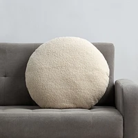 Mainstays Teddy Coussin Décoratif Rond, Gris