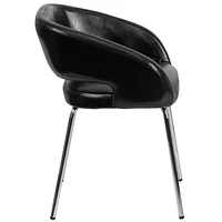 Fusion Series Contemporary Black Leather Side Reception Chair