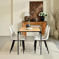 Ensemble de table à manger Homy Casa 5 pièces pour petits espaces – Table moderne avec 4 chaises ergonomiques rembourrées, ensemble de cuisine compact
