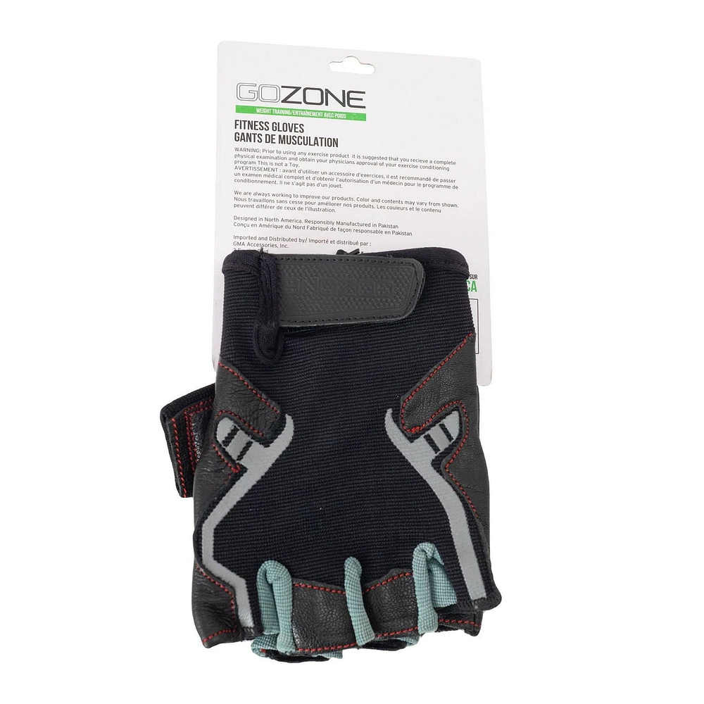 Gants de musculation GoZone – Style traditionnel – P/M – Noir/rouge Conception mi-doigt