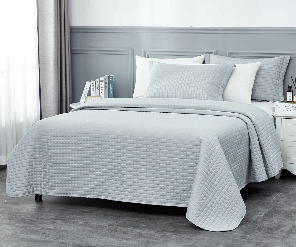 Ensemble de courtepointe Millano Classique - Gris clair