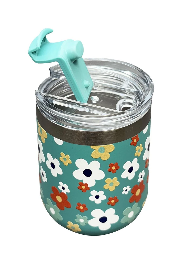 Hometrends 11OZ SS WATER BOTTLE FLOWER, 11OZ SS WATER BOTTLE FLOWER