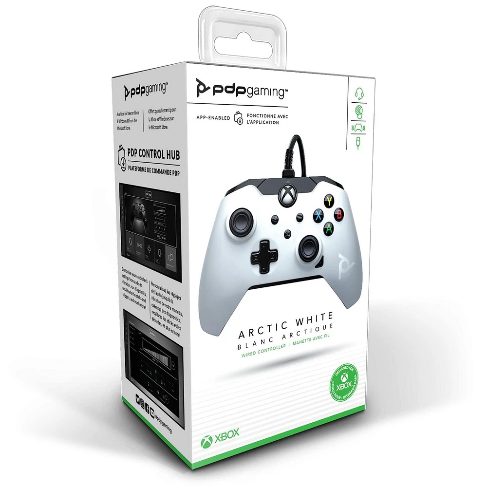 PDP Gaming Wired Controller: Arctic White - Xbox Series X|S, Xbox One, Xbox, Windows 10, 049-012-NA-WH, Xbox Series X/S