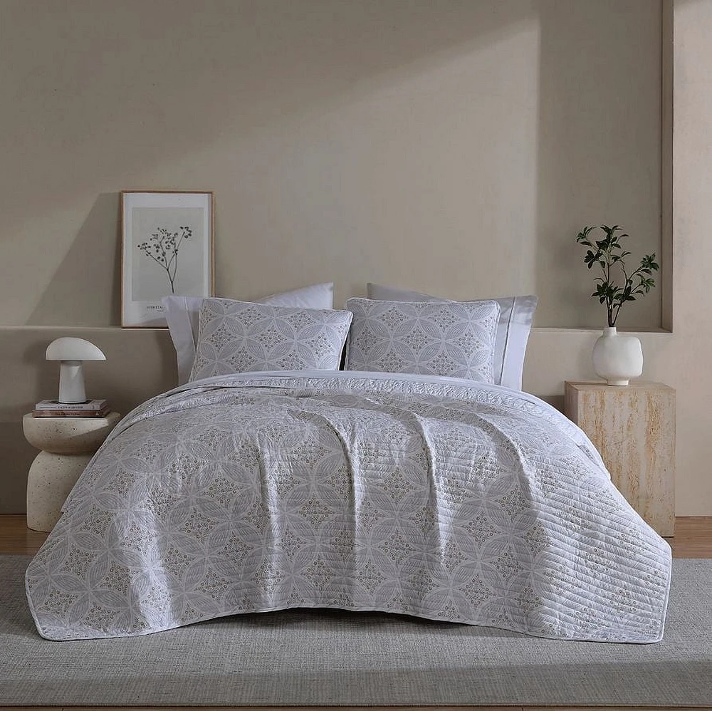 Ensemble de courtepointe 3 pièces Social Standard by Sanctuary, imprimée, reversible, tissu prélavé, entretien facile, infroissable