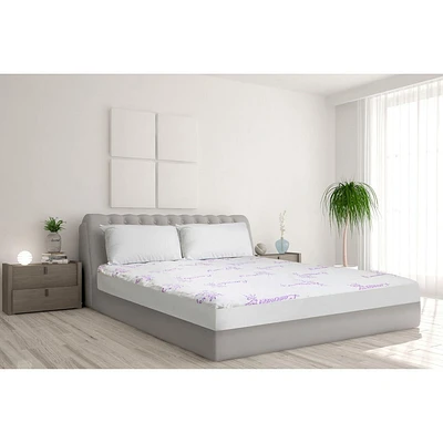 Safdie & Co. Protège-Matelas Lavande T Blanc