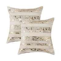 H-Natural Torino Madrid Cowhide 2-Pack Pillows