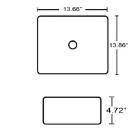 American Imaginations 13.66-in. W Above Counter White Bathroom Vessel Sink For Wall Mount Wall Mount Drilling AI-29167