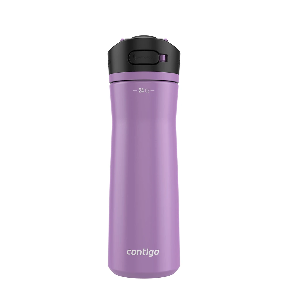 Contigo Ashland Chill 2.0 Stainless Steel Water Bottle with AUTOSPOUT Lid, Pansy, 24 oz (709 ml)