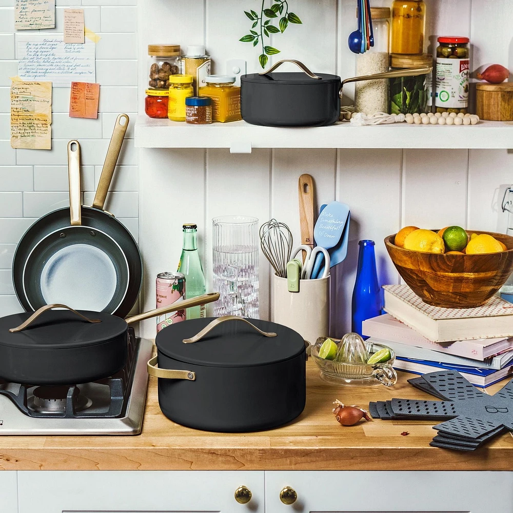 Beautiful 12pc Ceramic Non-Stick Cookware Set by Drew Barrymore, Cookware Set