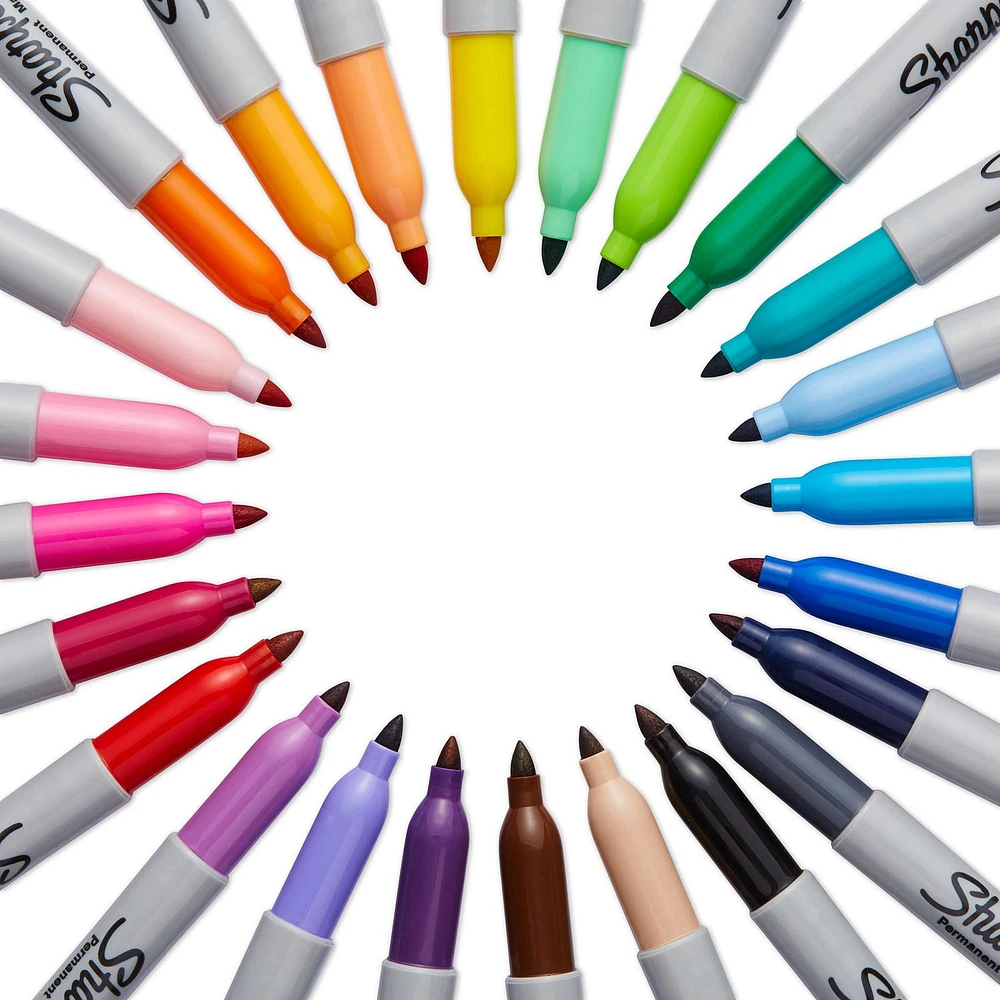 Marqueurs permanents Sharpie, pointe fine et ultra-fine, couleurs variées, 30 unités Marqueurs permanents