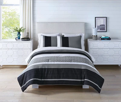 Springmaid Stitched Stripe Comforter Set, 3 Piece Comforter Set