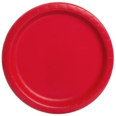 Ravissantes assiettes rondes rouges de 22,9 cm, 20 ct 8,625" /21,9 cm
