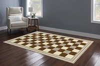 Tapis Capri à Carreaux Buffle beige & blanc de 4 pi 3 po x 7 pi 3 po