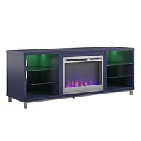 Lumina Deluxe Fireplace TV Stand for TVs up to 70", Blonde Oak