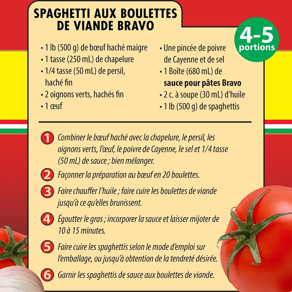 Sauce rouge pour pâtes Bravo 680mL
