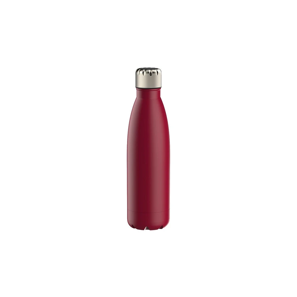 Tapis de yoga imprimé de 5 mm GoZone avec bouteille d’eau de couleur unie – Combinaison vagues - rouge bordeaux