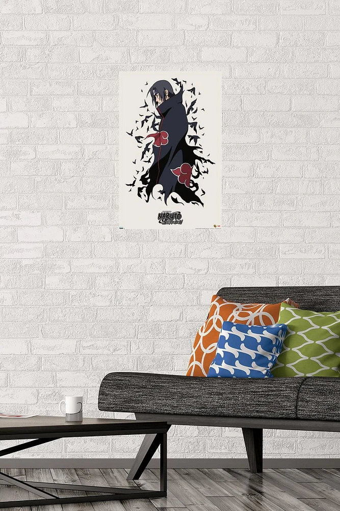 Naruto Shippuden – Itachi 22.375" x 34" Wall Poster with Beechwood Magnetic Frame, by Trends International