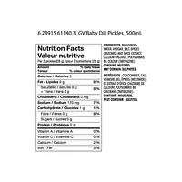 Great Value Baby Dill Pickles, 1 L