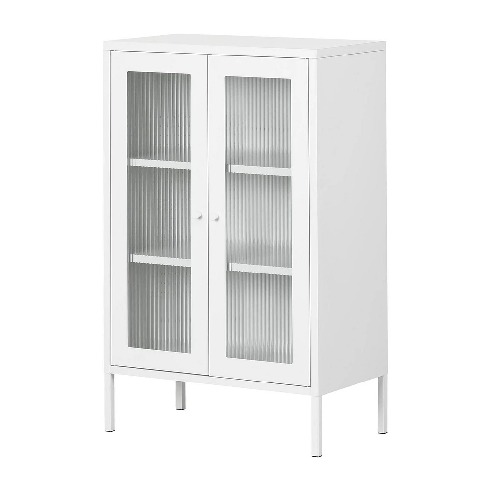 Armoire de rangement à portes vitrées de la collection Eddison South Shore