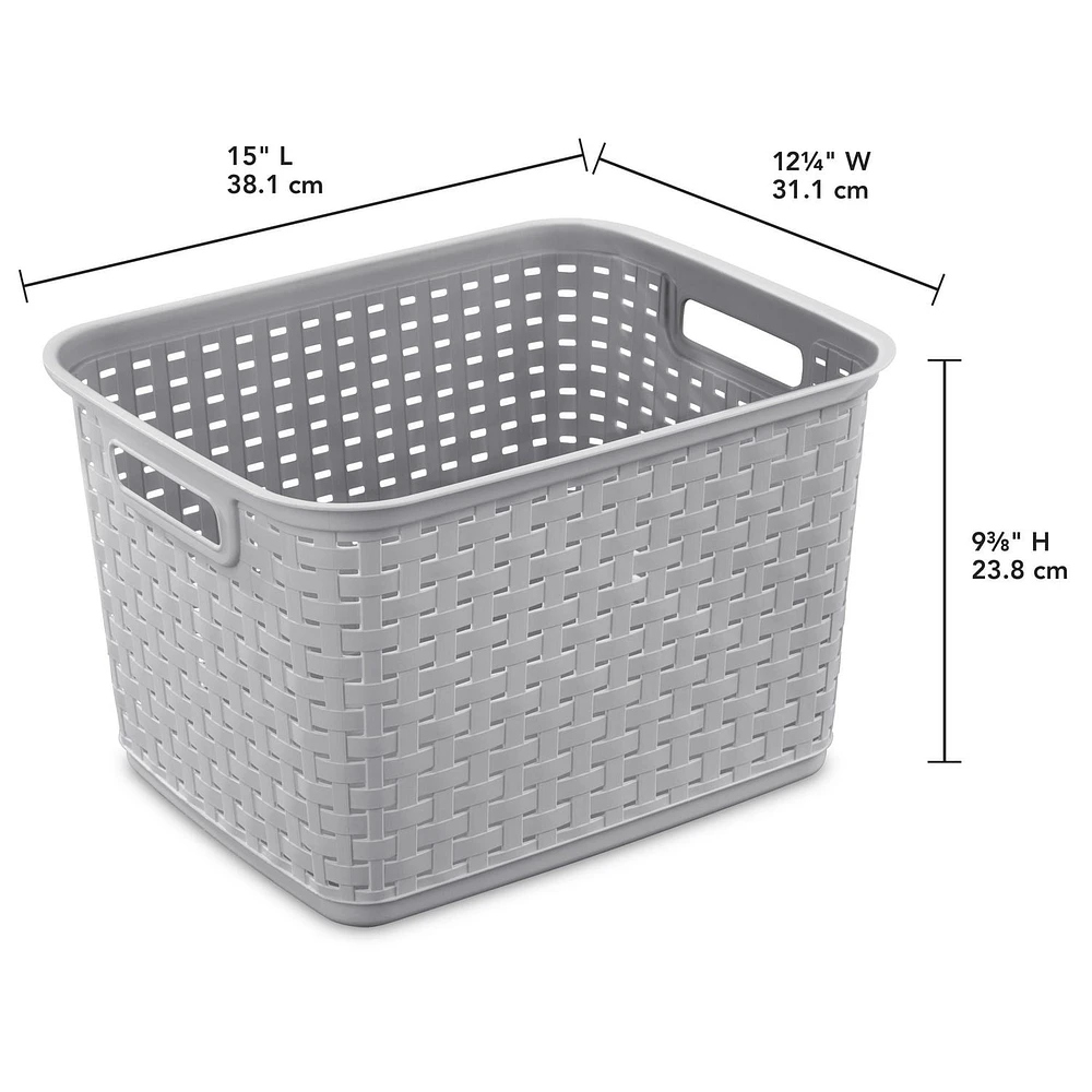 Grand panier tressé de Sterilite en gris 1 panier