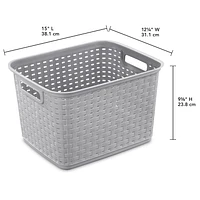Grand panier tressé de Sterilite en gris 1 panier