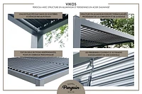Pergola Vikos 10x13 en aluminium et persiennes en acier galvanisées