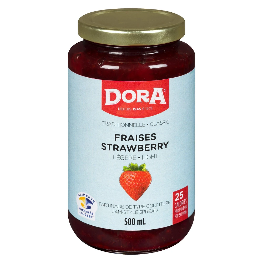 DORA CLASSIC LIGHT STRAWBERRY WITH PECTIN, DORA STRAWBERRY LIGHT 500ML