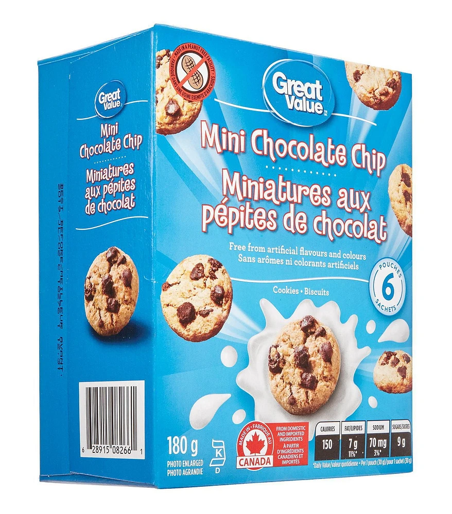 Great Value Mini Chocolate Chip Cookies, 180 g