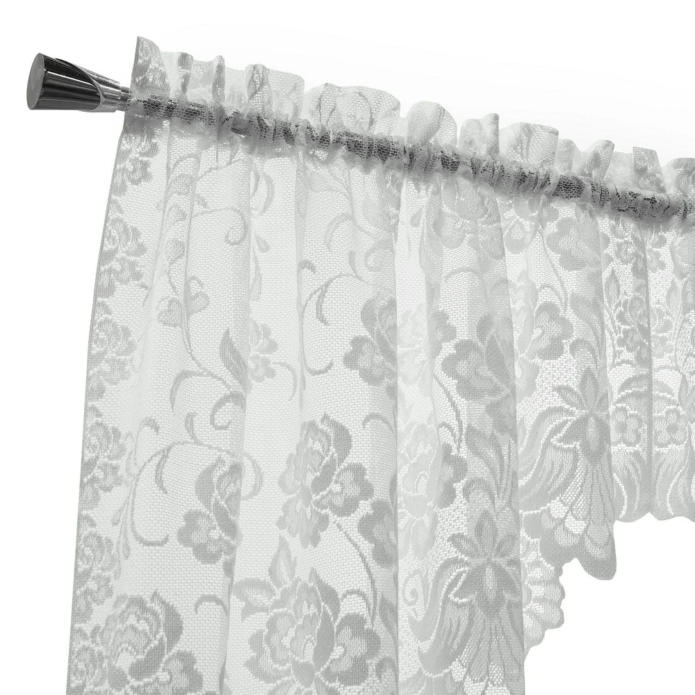 Loft Living Louis Transparent Passe-tringle Swag Valance 72 x 32 in Blanc